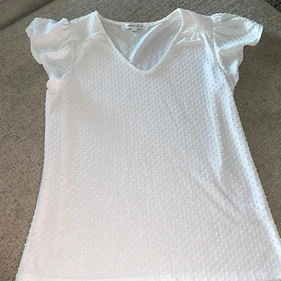 Rose + Olive Flutter Sleeve Top - size small - C - Picture 1 of 5